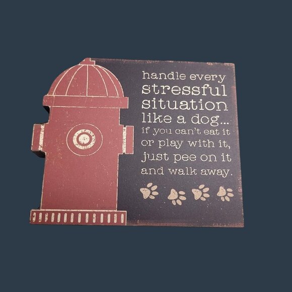 Primitives by Kathy Other - Primitives By Kathy 5" x 5" Funny Dog-Themed Wooden Box Sign Humor Decor Gift